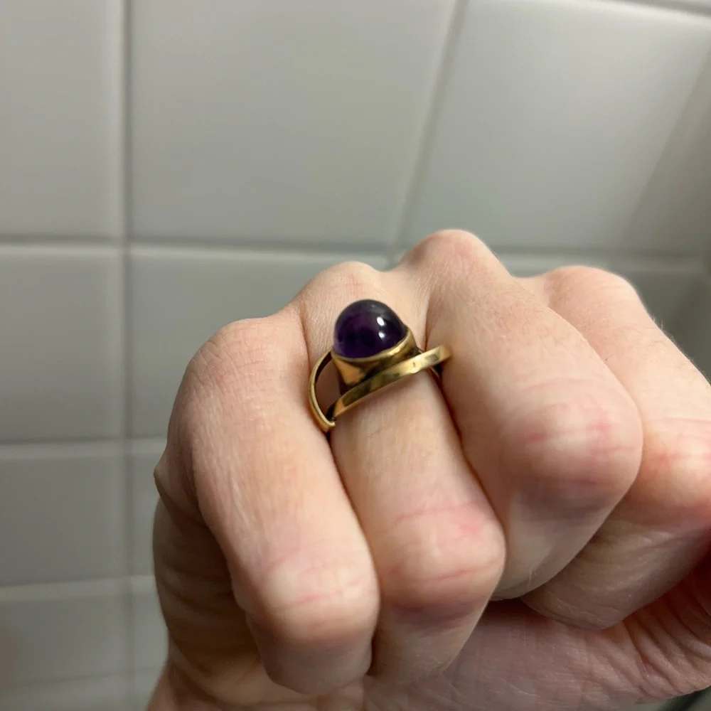 Vintage 9ct gold and amethyst Ring sz 7 - Picture 2 of 5